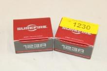(2) 12 Packs of SureFire "123A" 3V Lithium Batteries.