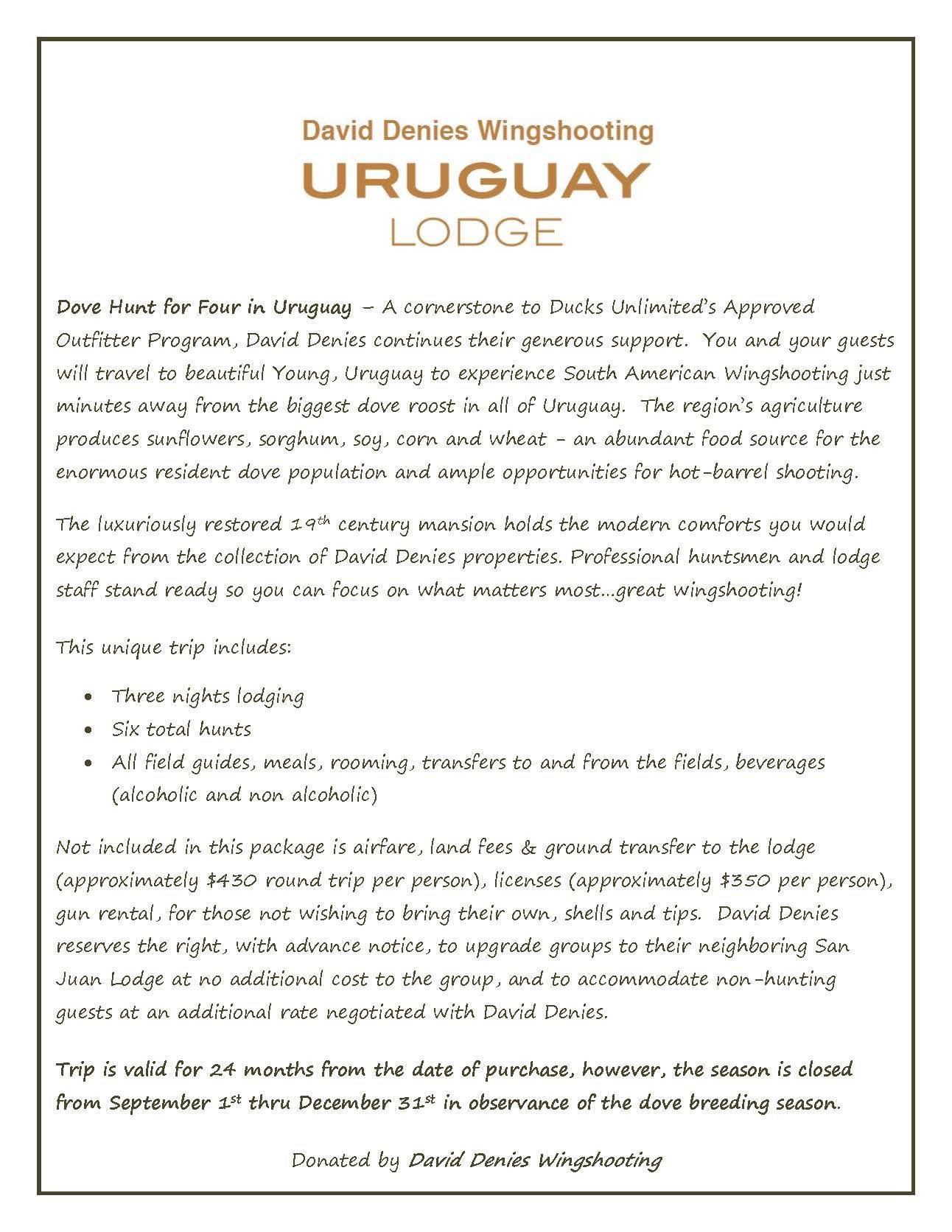 Dove Hunt for Four in Uruguay