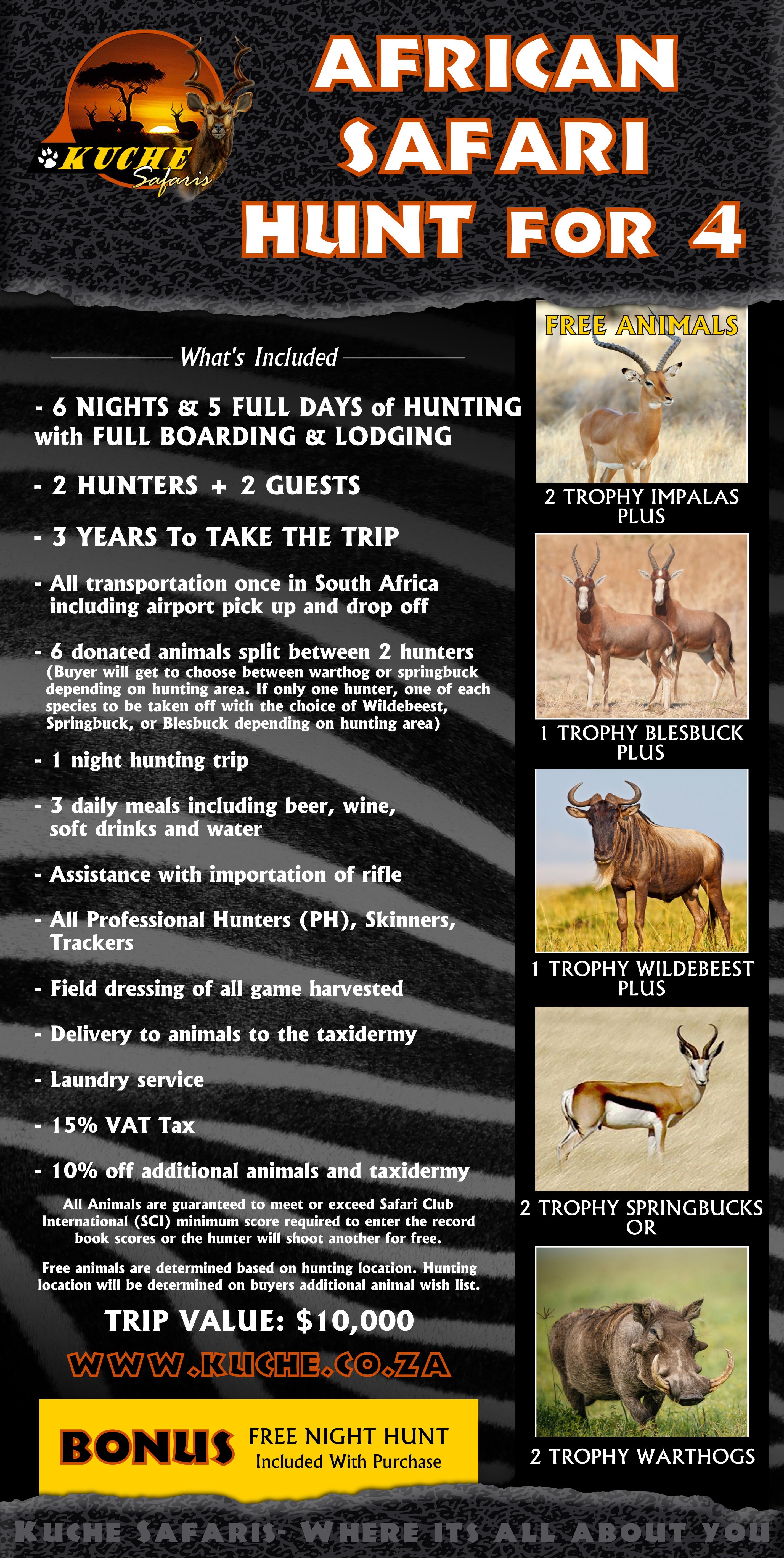 African Safari Hunt for 4 With Kuche Safaris