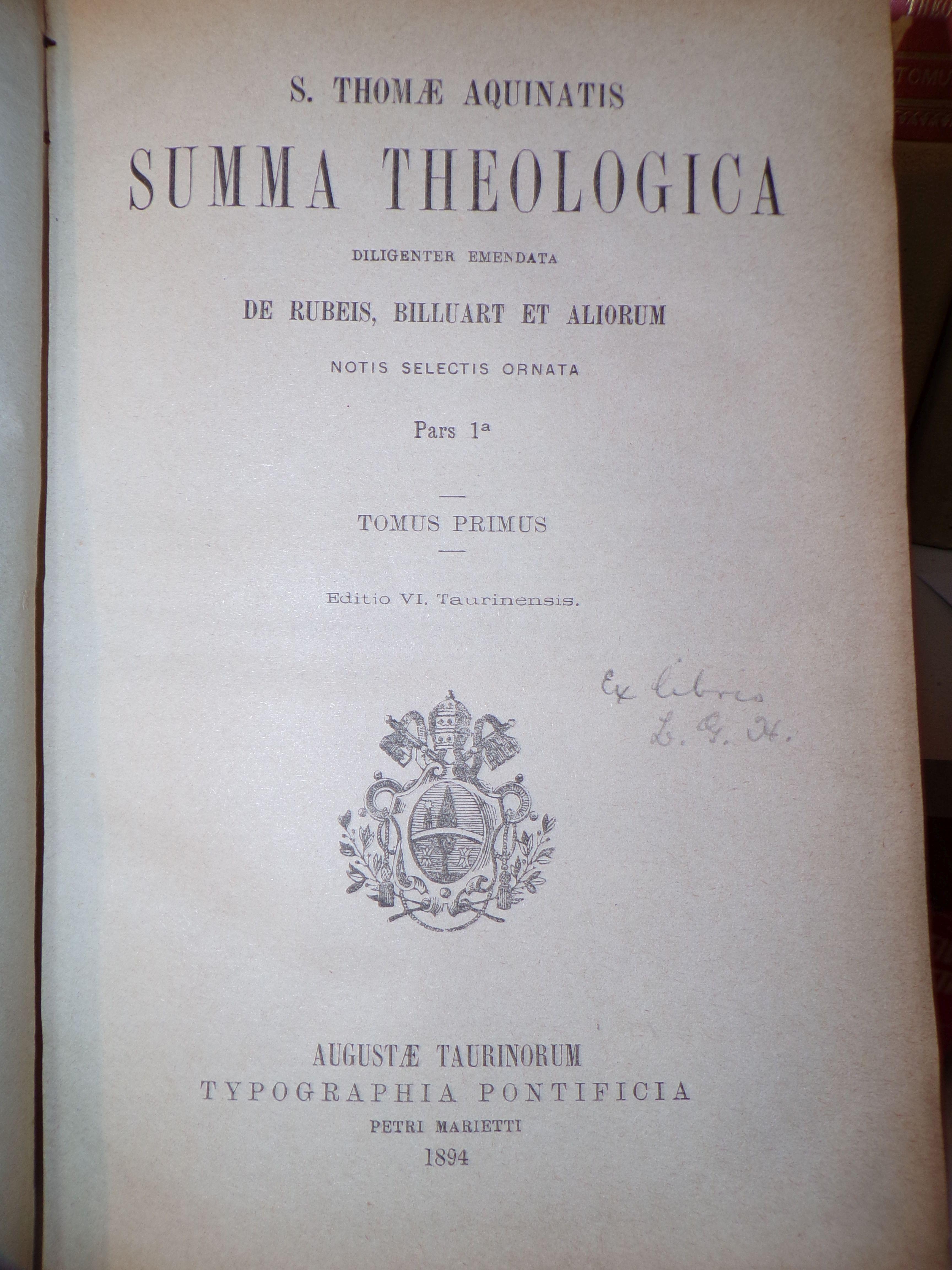Lot of 6 S. Thomae Aquinatis Summa Theologica