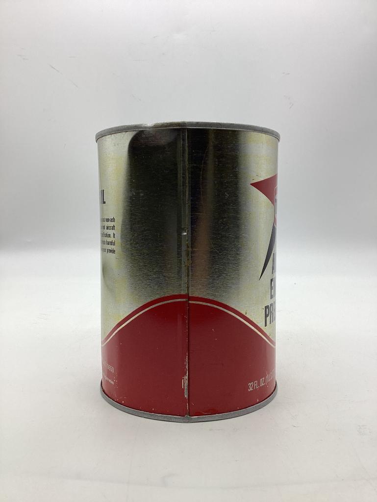 Texaco Aircraft Engine Premium AD Engine Oil Quart Can TOP LOGO