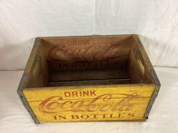 Early Yellow Drink Coca-Cola in Bottles Wooden Crate