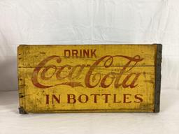 Early Yellow Drink Coca-Cola in Bottles Wooden Crate