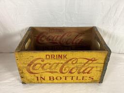 Early Yellow Drink Coca-Cola in Bottles Wooden Crate