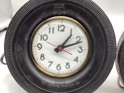 Two Mohawk Super Chief Tire Ashtray Clocks