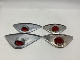 Four Red Cat Eye Reflectors