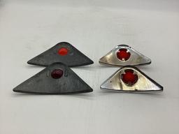 Four Red Cat Eye Reflectors