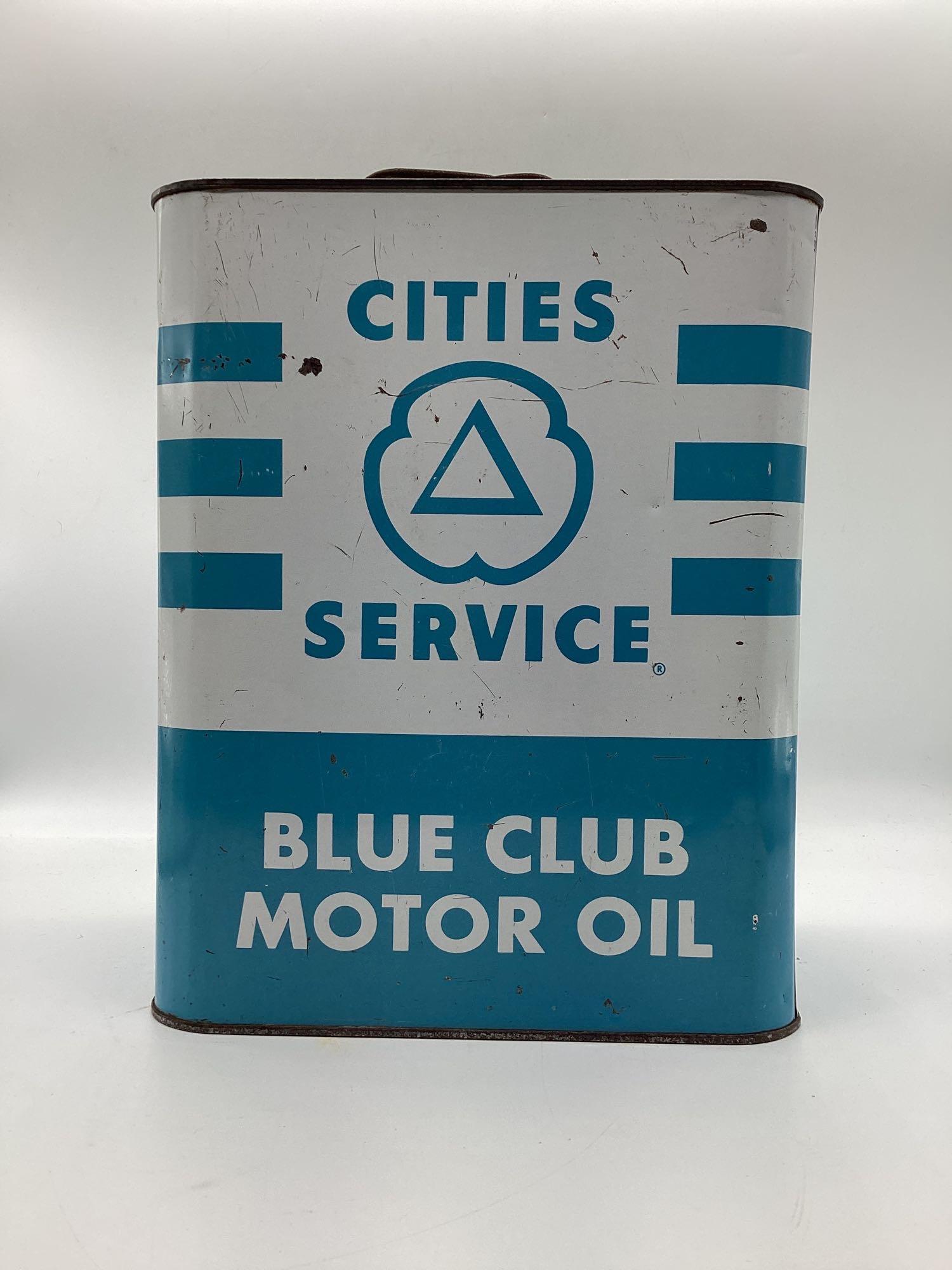 Cities Service Blue Club 2 Gallon Oil Can Bartlesville, OK