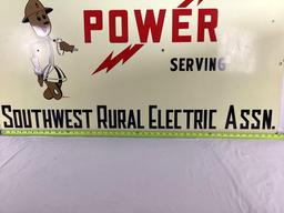 Western Farmers Electric Porcelain Sign Oklahoma