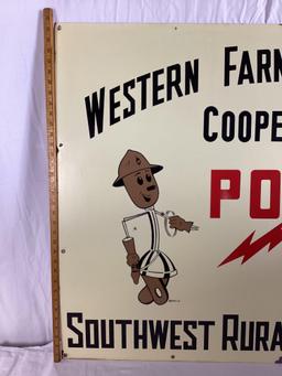 Western Farmers Electric Porcelain Sign Oklahoma