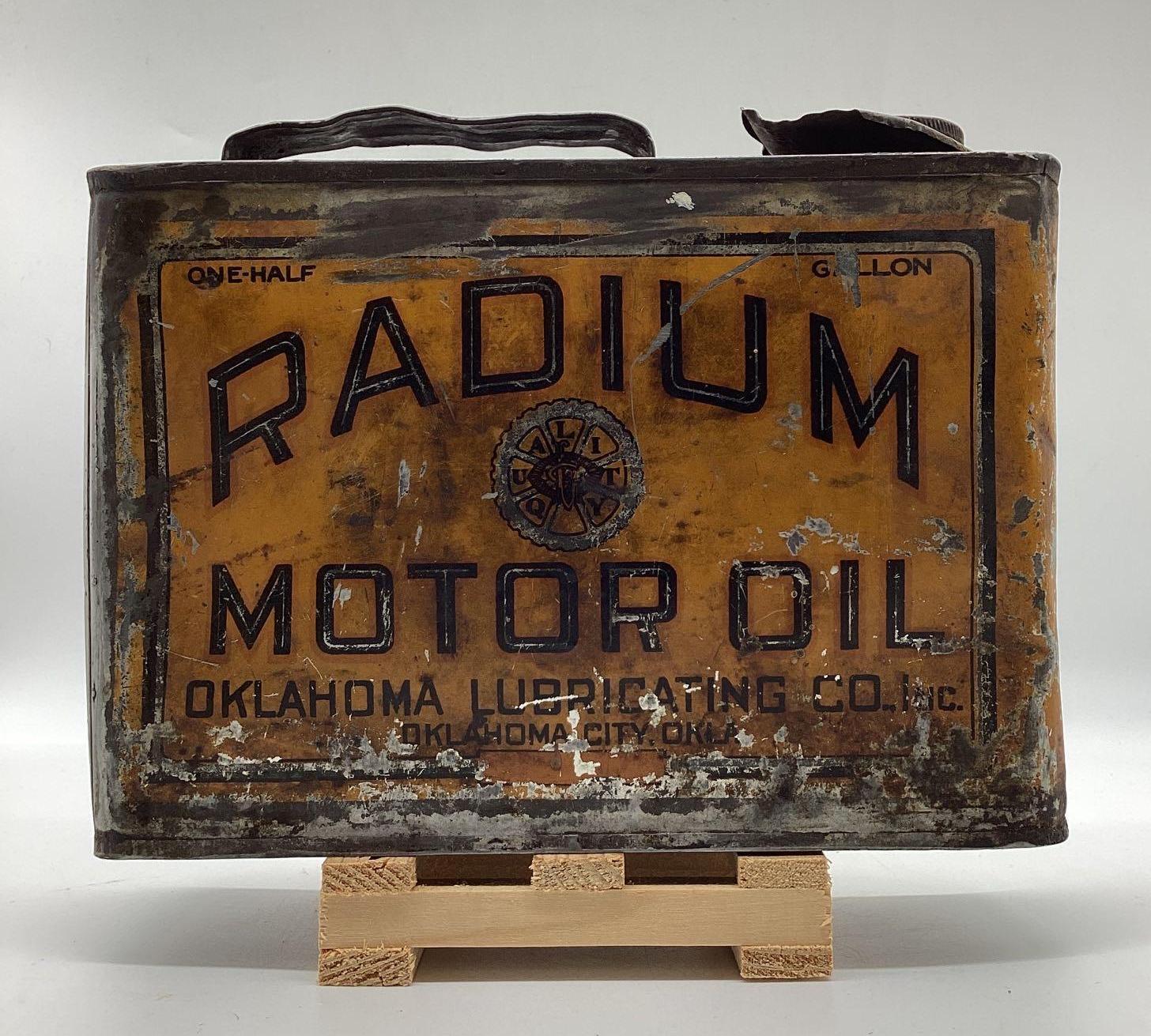 1920's Radium Motor Oil Can Oklahoma City, OK