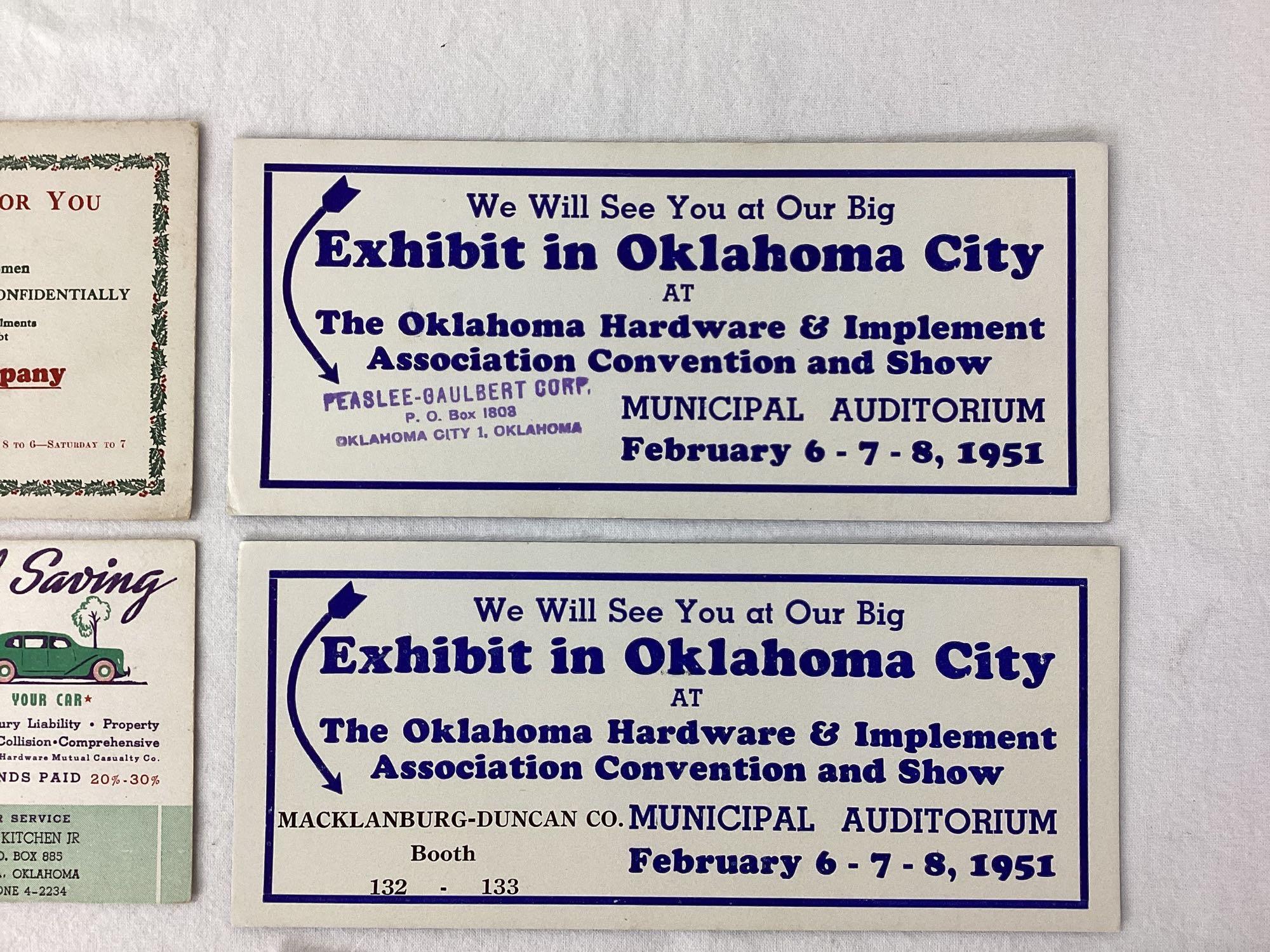 1920's Oklahoma Hardware Store Ink Blotters