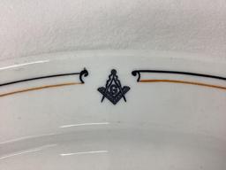 Early Masonic Lodge China Platter marked Jansen-Upp-Meyer Tulsa