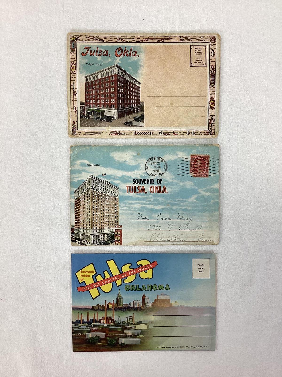 Three Early Tulsa, Oklahoma Fold Out Postcard Books