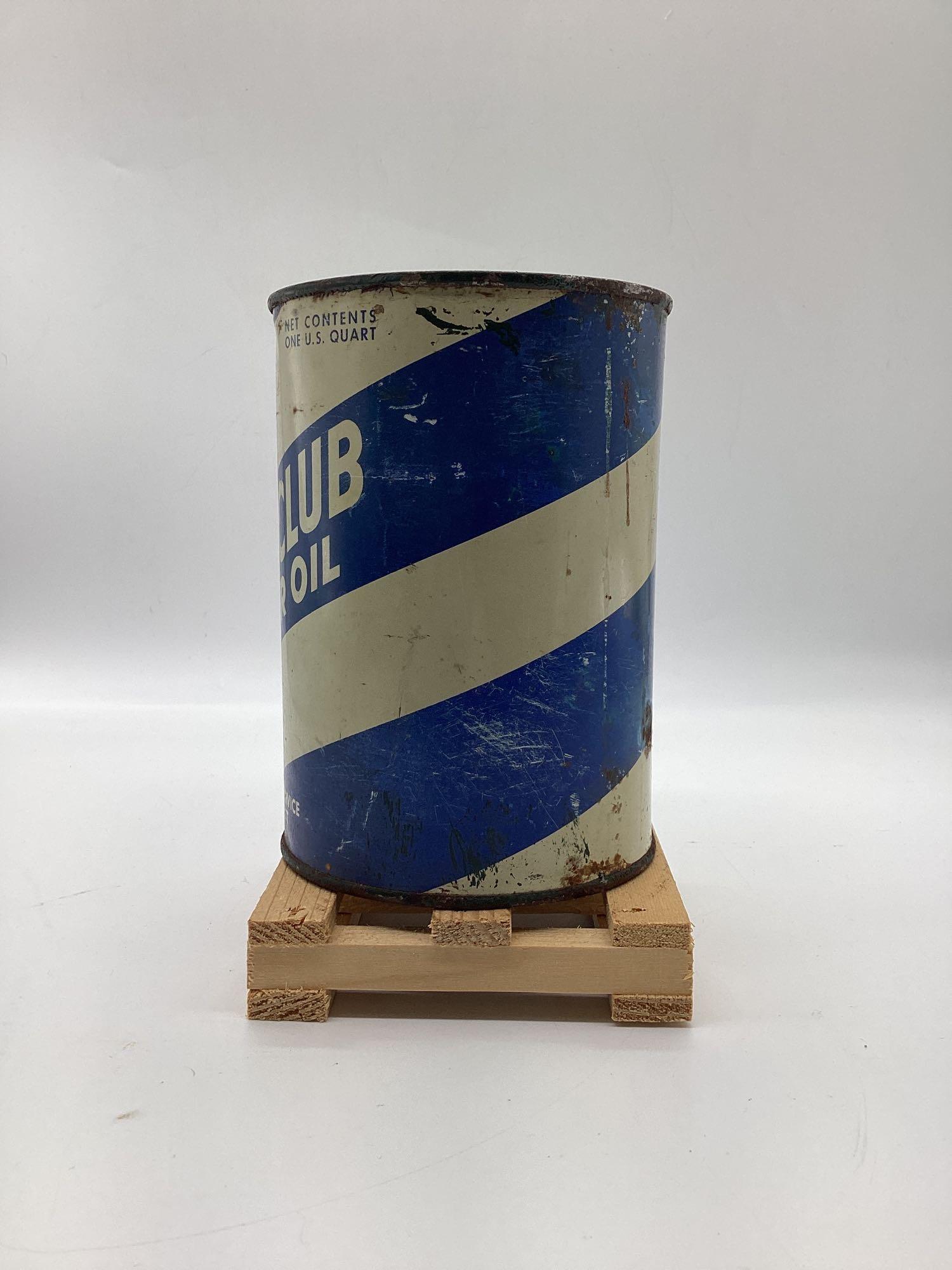 Cities Service Blue Club Quart Oil Can Bartlesville, OK