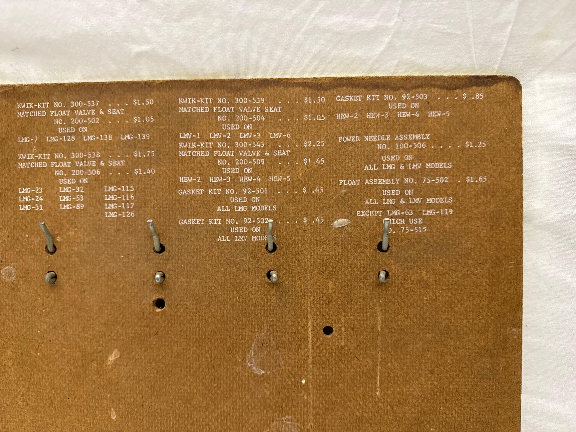 Walbro Carburetor Key Board Sign