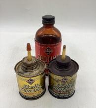 Two Skelly Handy Oilers & Spotine 1/2 Pint Jar