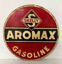 30" Skelly Aromax Double Sided Painted Metal Sign