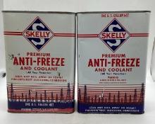 Two Skelly One Gallon Anti-Freeze Cans