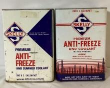 Two Skelly Anti-Freeze One Gallon Cans