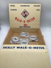 Skelly "Walk O Meter" Counter Display w/ Contents