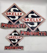 Three Original Skelly Gasoline Pump Decals