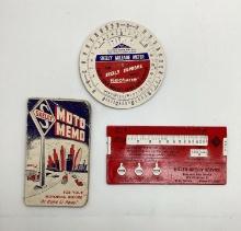 Two Skelly Mileage Meters and Moto Meter Booklet