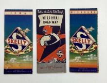 Three 1930's/1940's Skelly Road Maps