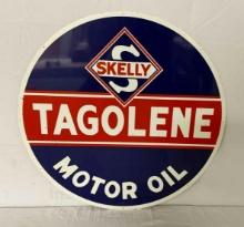 20" Heavy Painted Metal Skelly Tagolene Sign