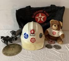 Texaco Hard Hatches, Medallions, Patch, Bag, Bank and Teddy Bear