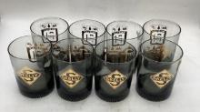 Eight Skelly Whiskey Glasses w/ Original Box