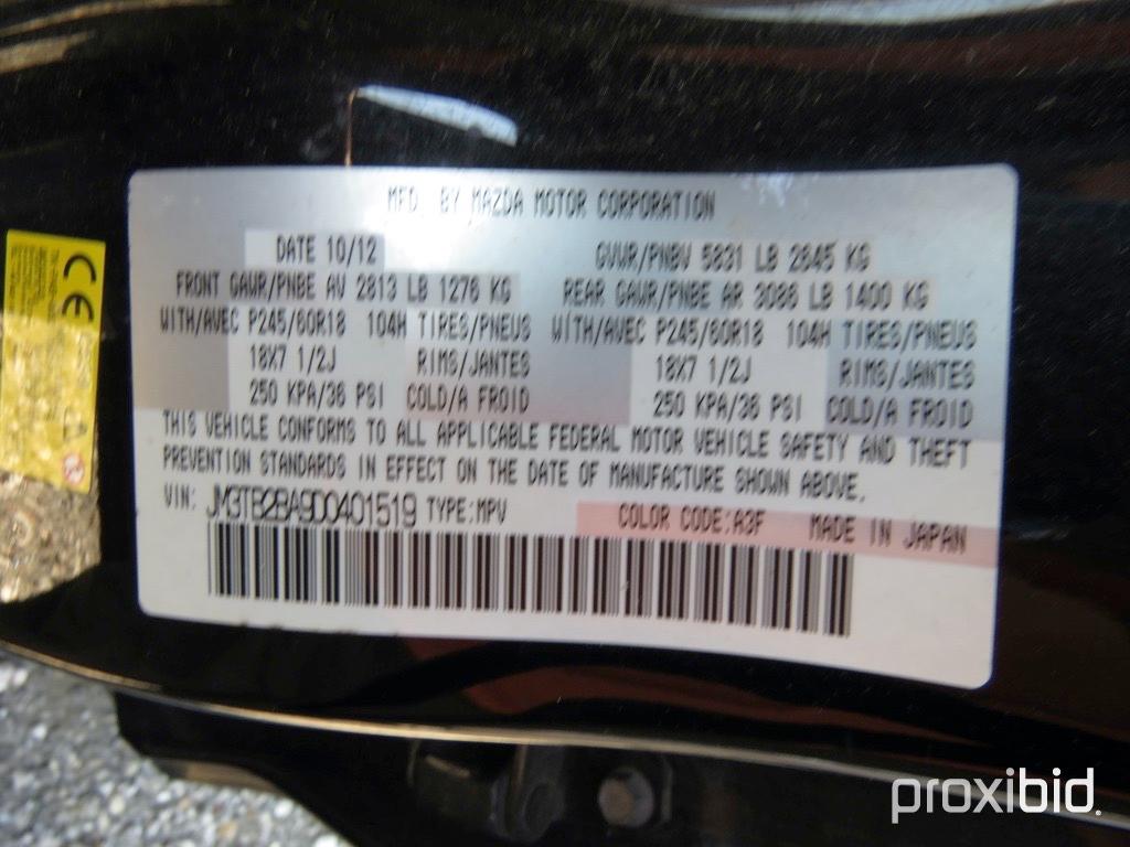 2013 MAZDA VIN # JM3TB2BA9D0401519 (SHOWING APPX 124,255 MILES) (TITLE ON HAND AND WILL BE MAILED WI