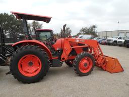KUBOTA M6060 TRACTOR W/ KUBOTA LA1154 LOADER (SERIAL # 59120) (SHOWING APPX 924 HOURS, UP TO BUYER T