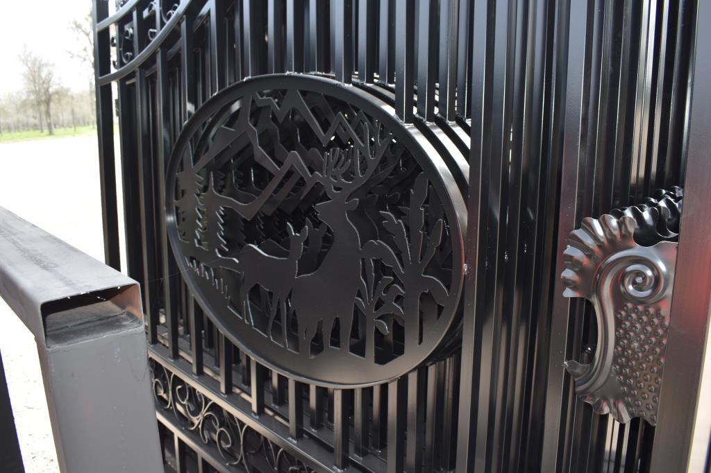 2 - 7' WROUGHT IRON DEER GATES