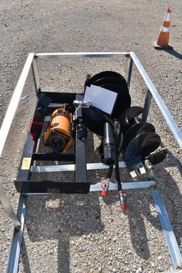 SKID STEER POSTHOLE DIGGER W/ 12" AND 18" AUGER