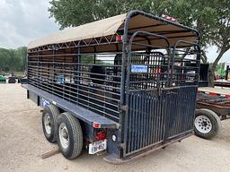 1993 6' X 16' GOOSENECK CATTLE TRAILER I-BOLT HITCH (VIN # 16GSH6C23PB046045) (I-BOLT HITCH ADAPTER