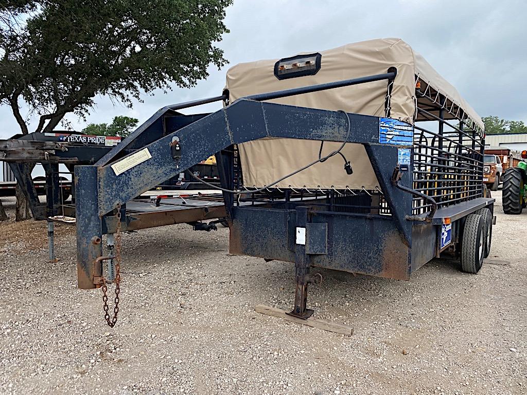 1993 6' X 16' GOOSENECK CATTLE TRAILER I-BOLT HITCH (VIN # 16GSH6C23PB046045) (I-BOLT HITCH ADAPTER