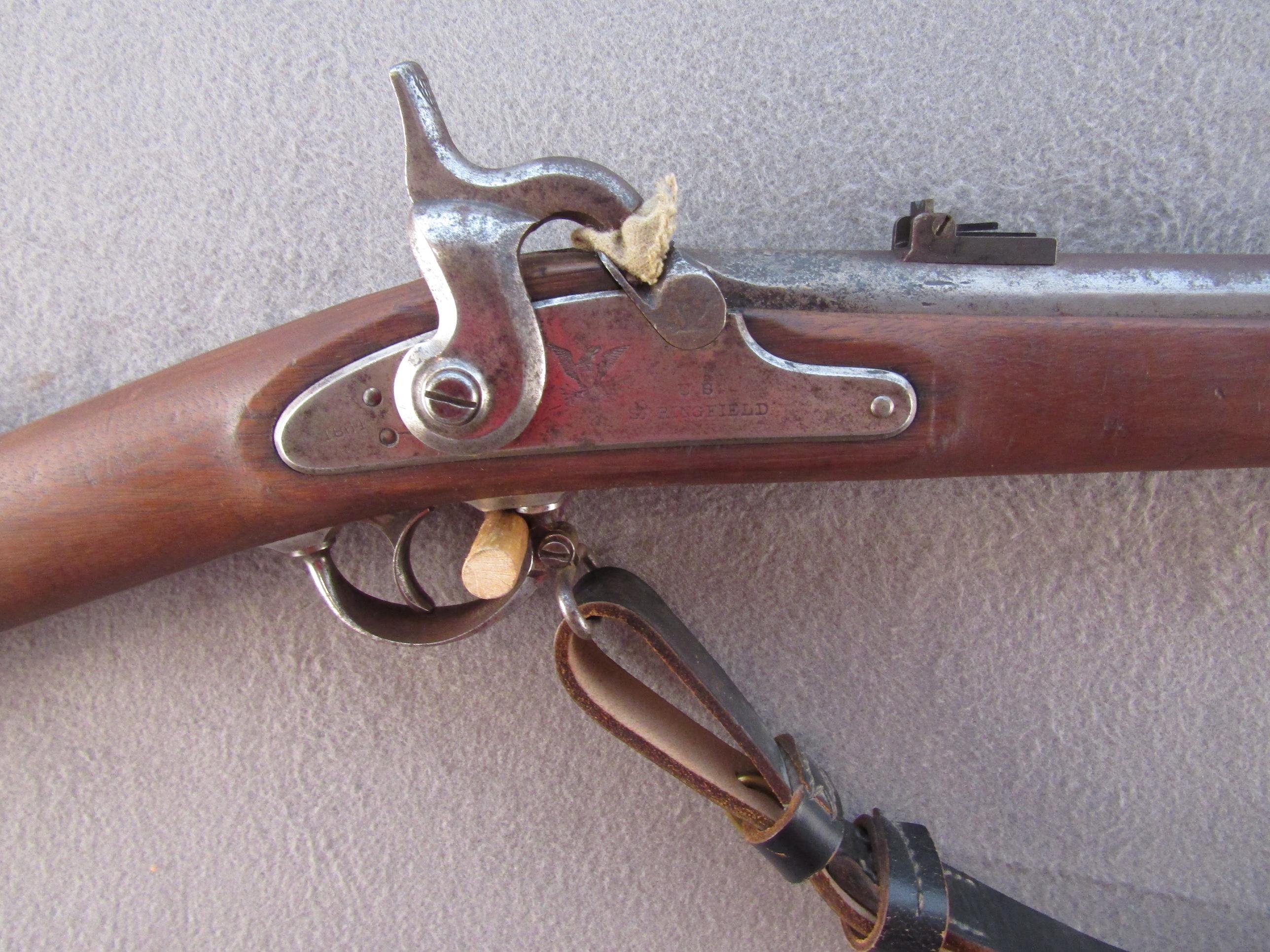 black powder:  SPRINGFIELD MODEL 1861 PERCUSSION MUZZLE LOADING RIFLE, 69CAL, NVSN