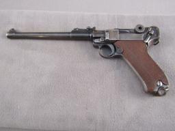 handgun: DWM MANUFACTURED ARTILLERY LUGER, 9MM SEMI AUTO PISTOL, S#3781L
