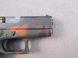 handgun: GLOCK MODEL 43 CAMO, 9X19 SEMI AUTO PISTOL, S#AFCV590