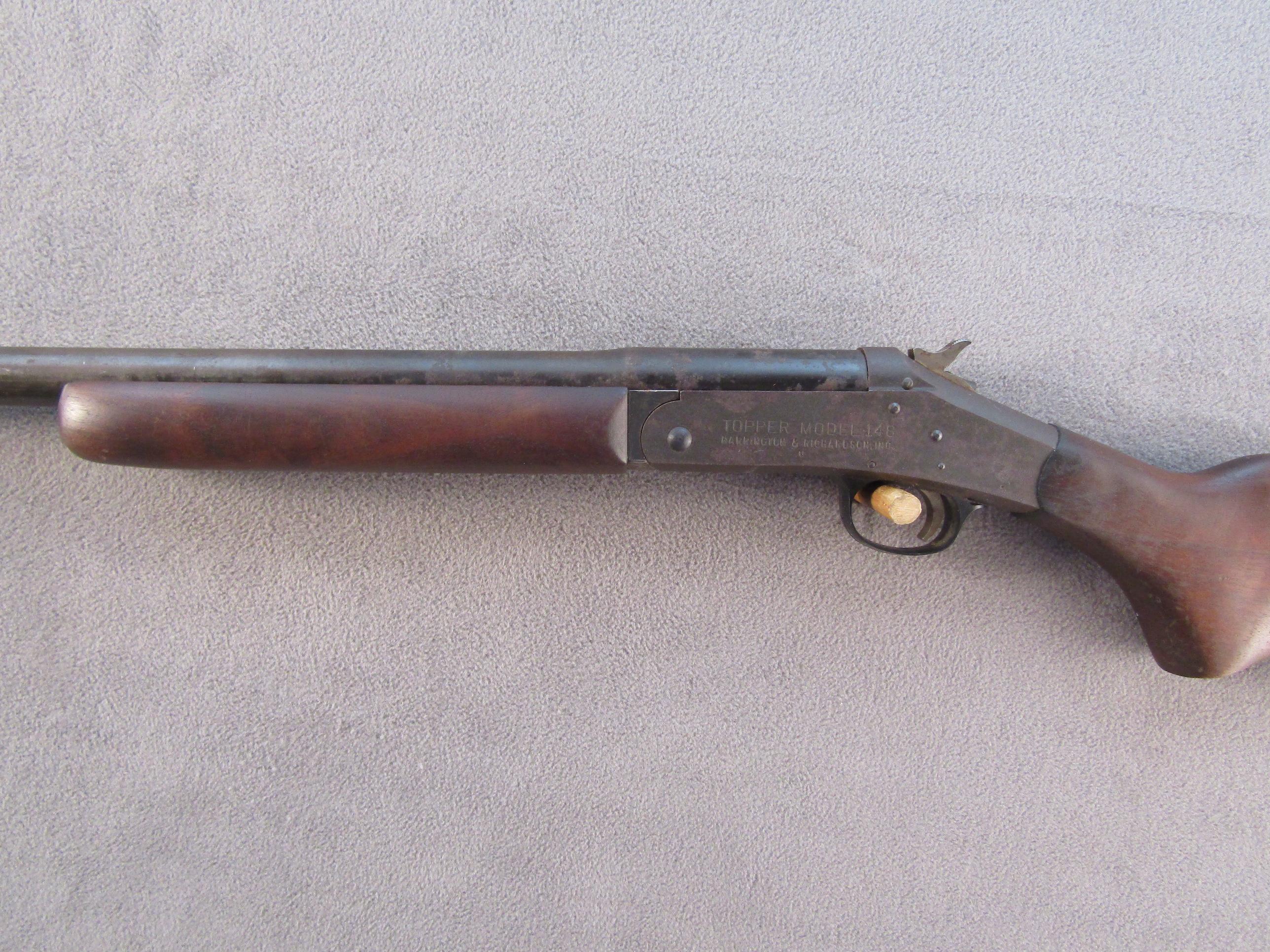 H&R TOPPER MODEL 148, 12GA SINGLE SHOT SHOTGUN, NVSN