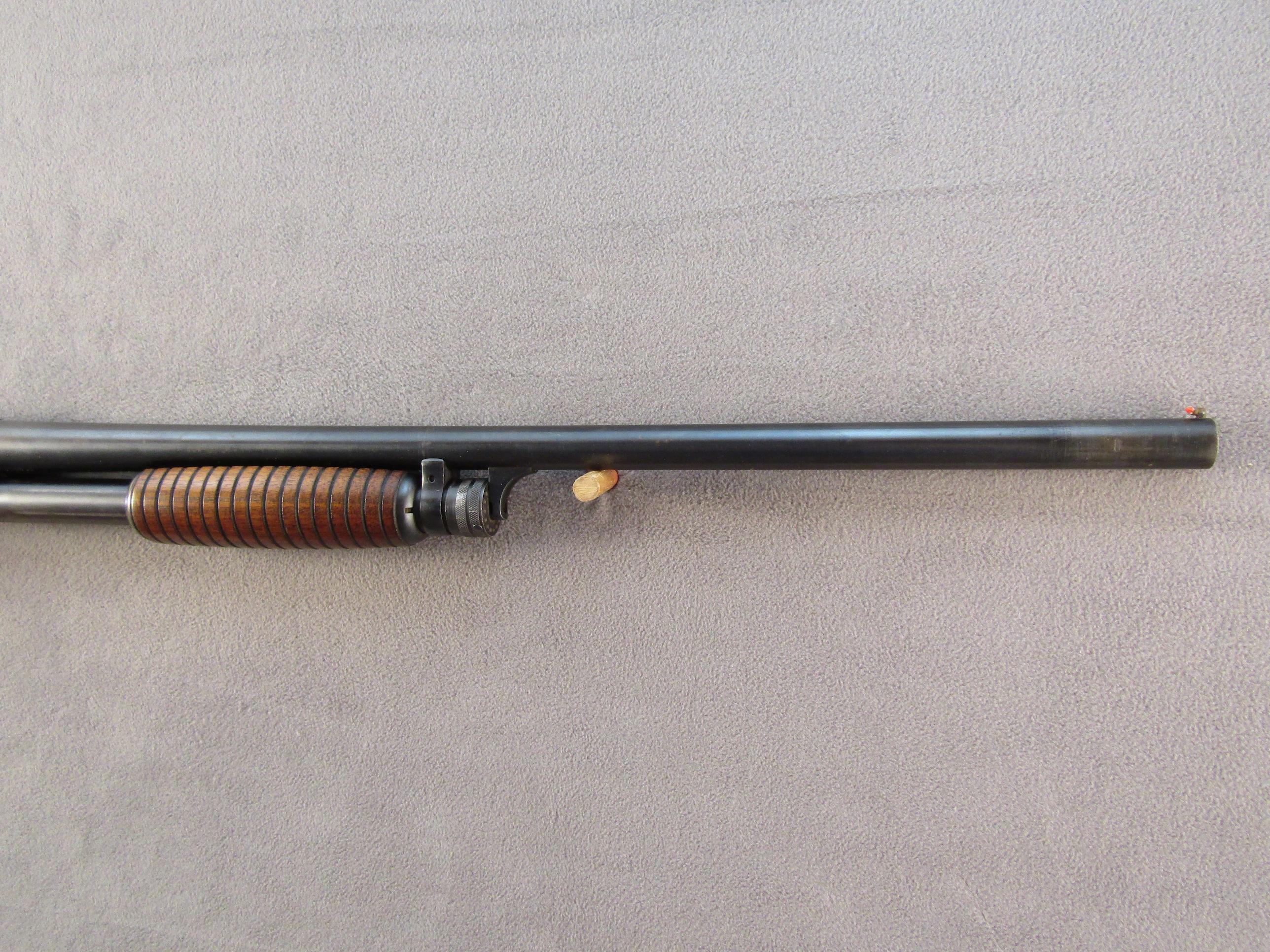 ITHACA MODEL 37 FEATHER LIGHT, 12GA PUMP ACTION SHOTGUN, S#573917-2