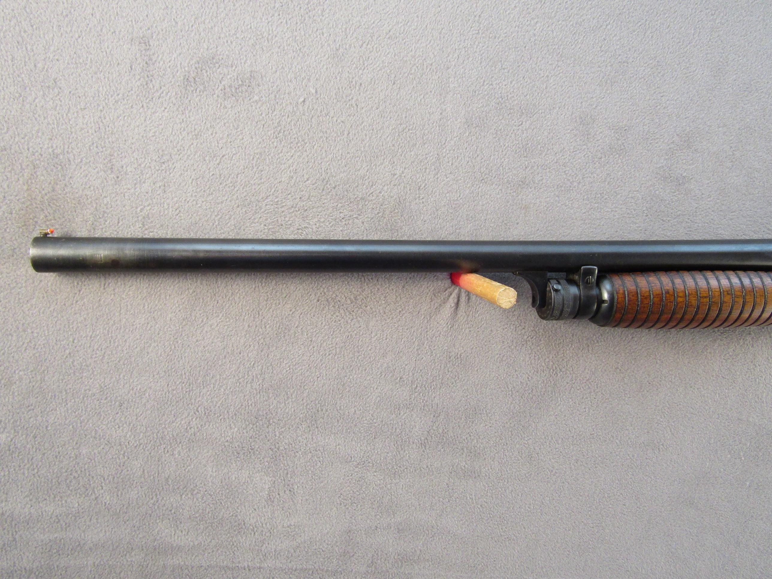 ITHACA MODEL 37 FEATHER LIGHT, 12GA PUMP ACTION SHOTGUN, S#573917-2