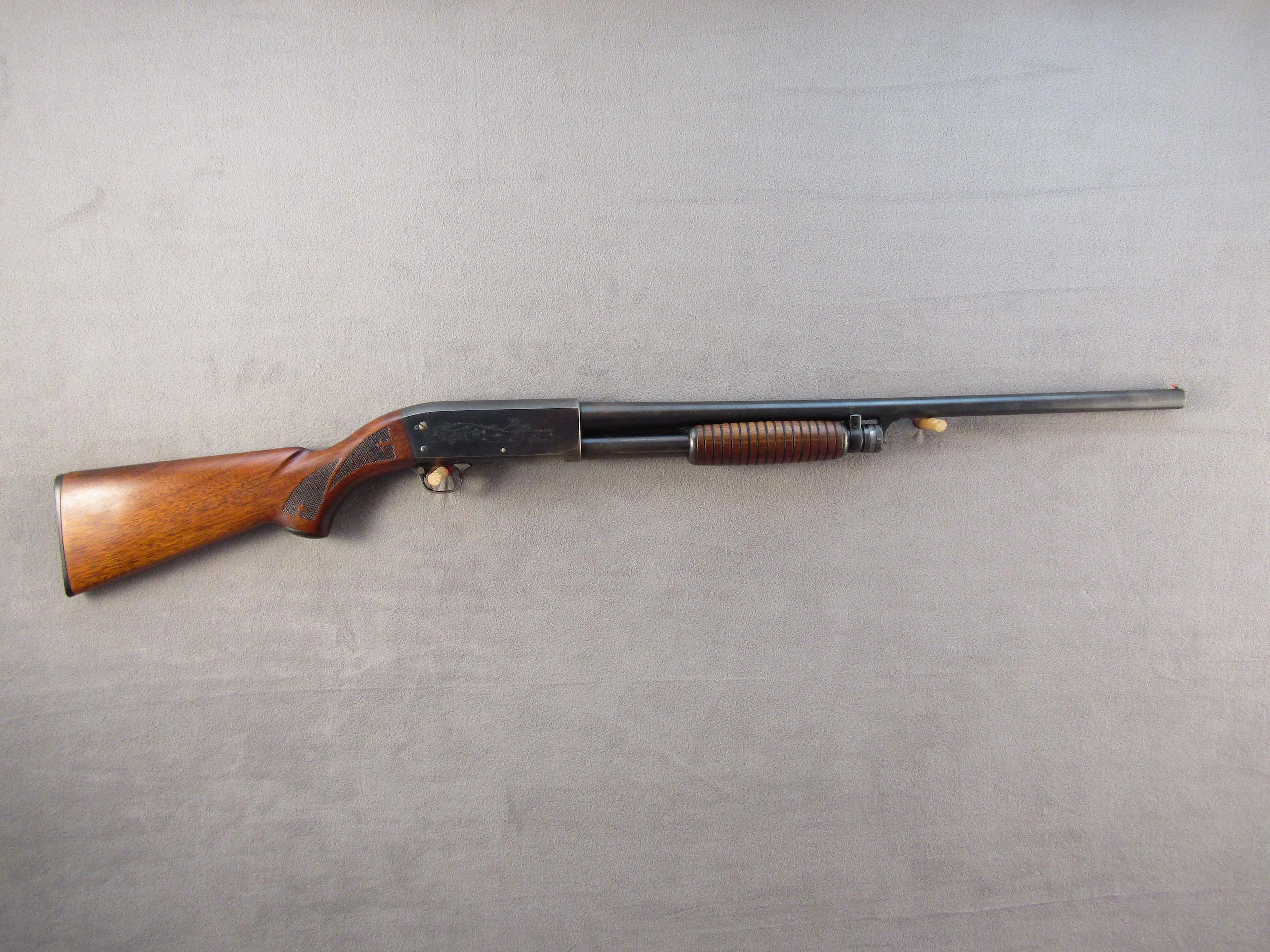 ITHACA MODEL 37 FEATHER LIGHT, 12GA PUMP ACTION SHOTGUN, S#573917-2