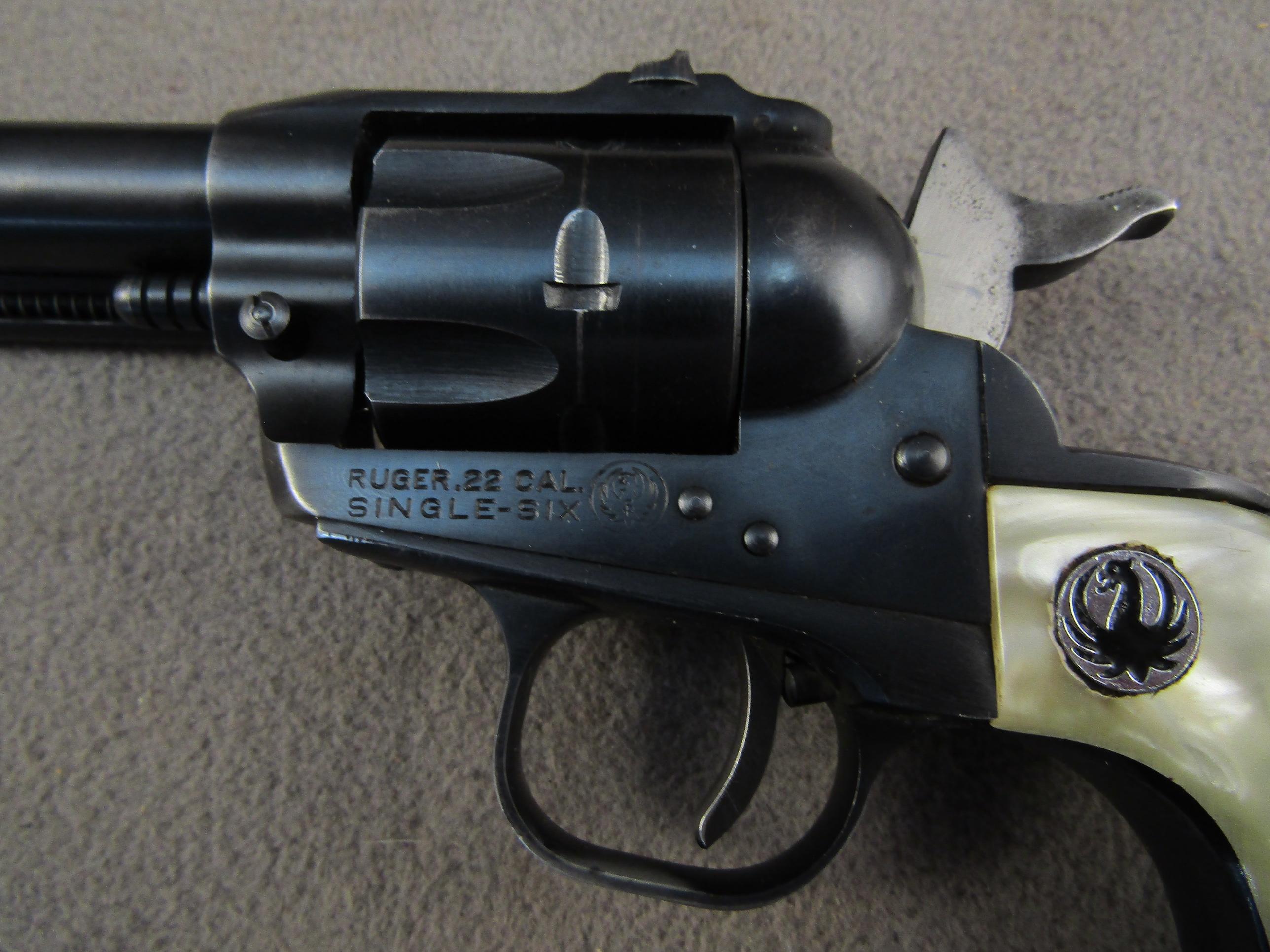 handgun: RUGER Single-Six, Revolver, 22 cal, 6 shot, 6.5" barrel, S#20-14593