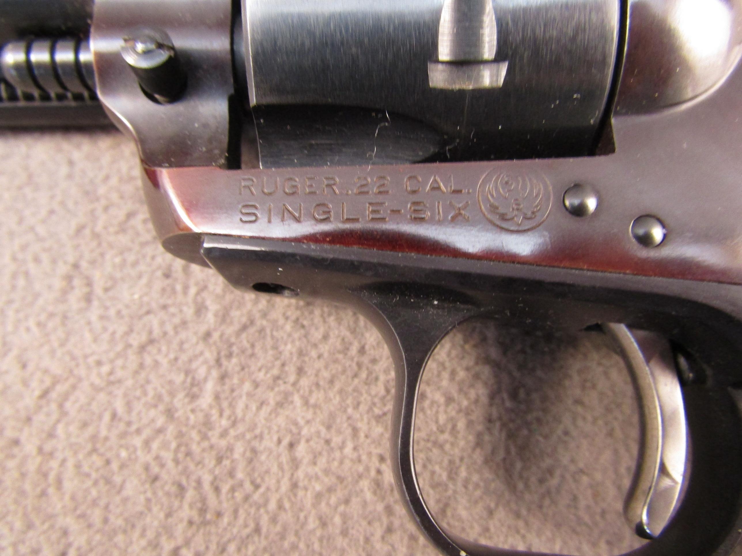 handgun: RUGER Single-Six, Revolver, .22 cal, 6 shot, 6.5" barrel, S#389417