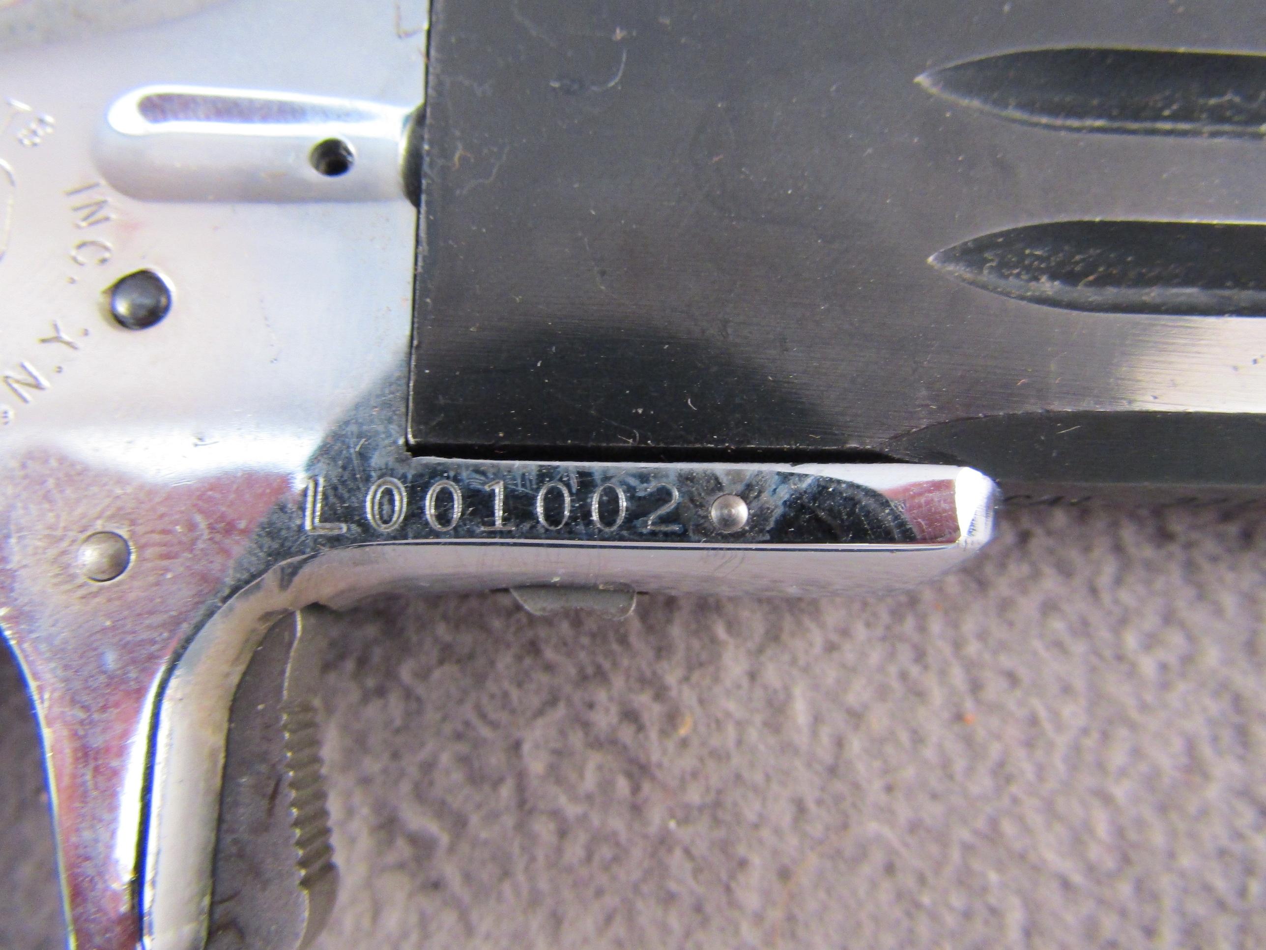handgun: CDM Model Derringer, Revolver, .22, 2 shot, 2.5" barrel, S#L001002