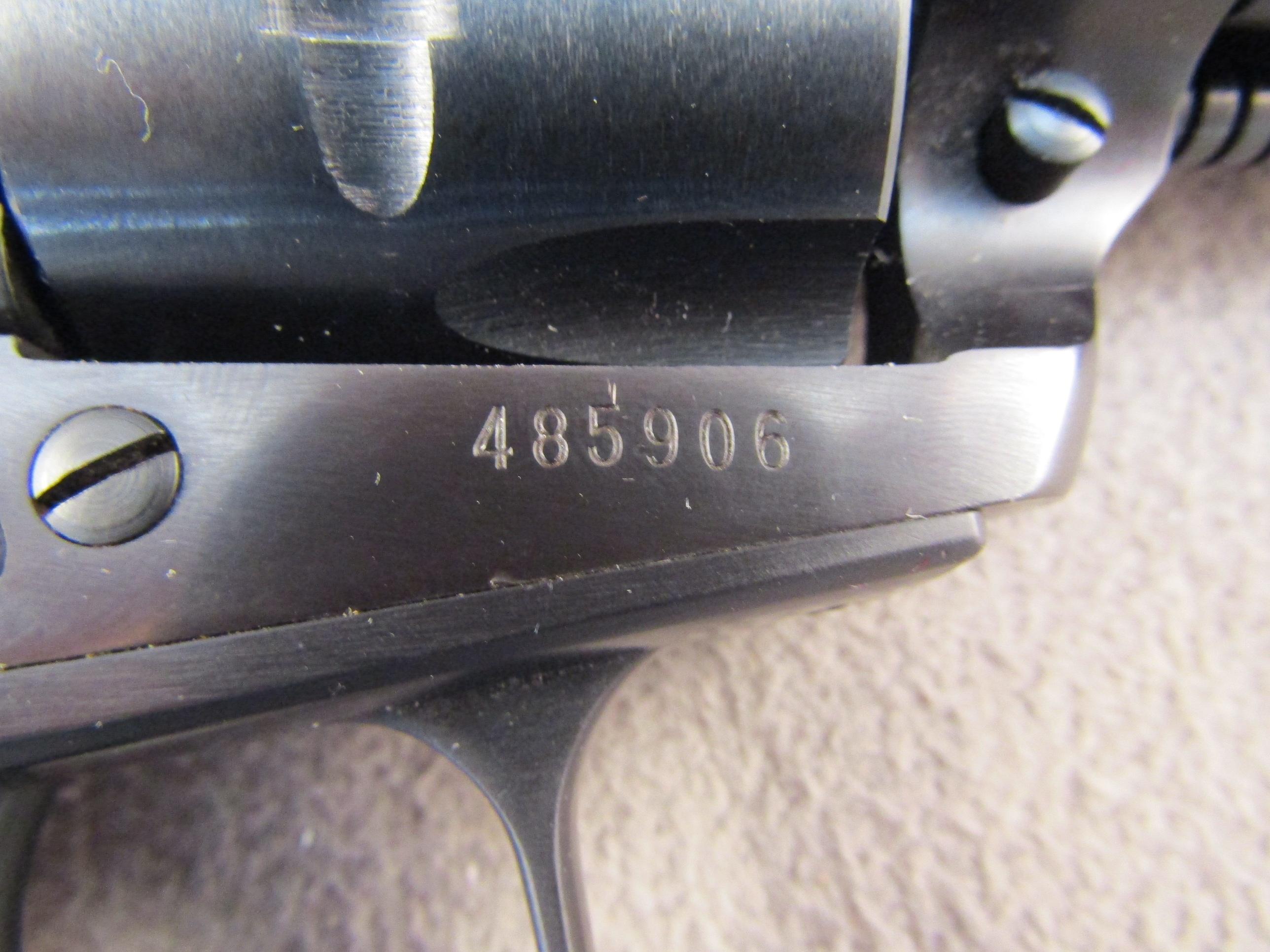 handgun: RUGER Model Single-Six, Revolver, .22, 6 shot, 5.25" barrel, S#485906