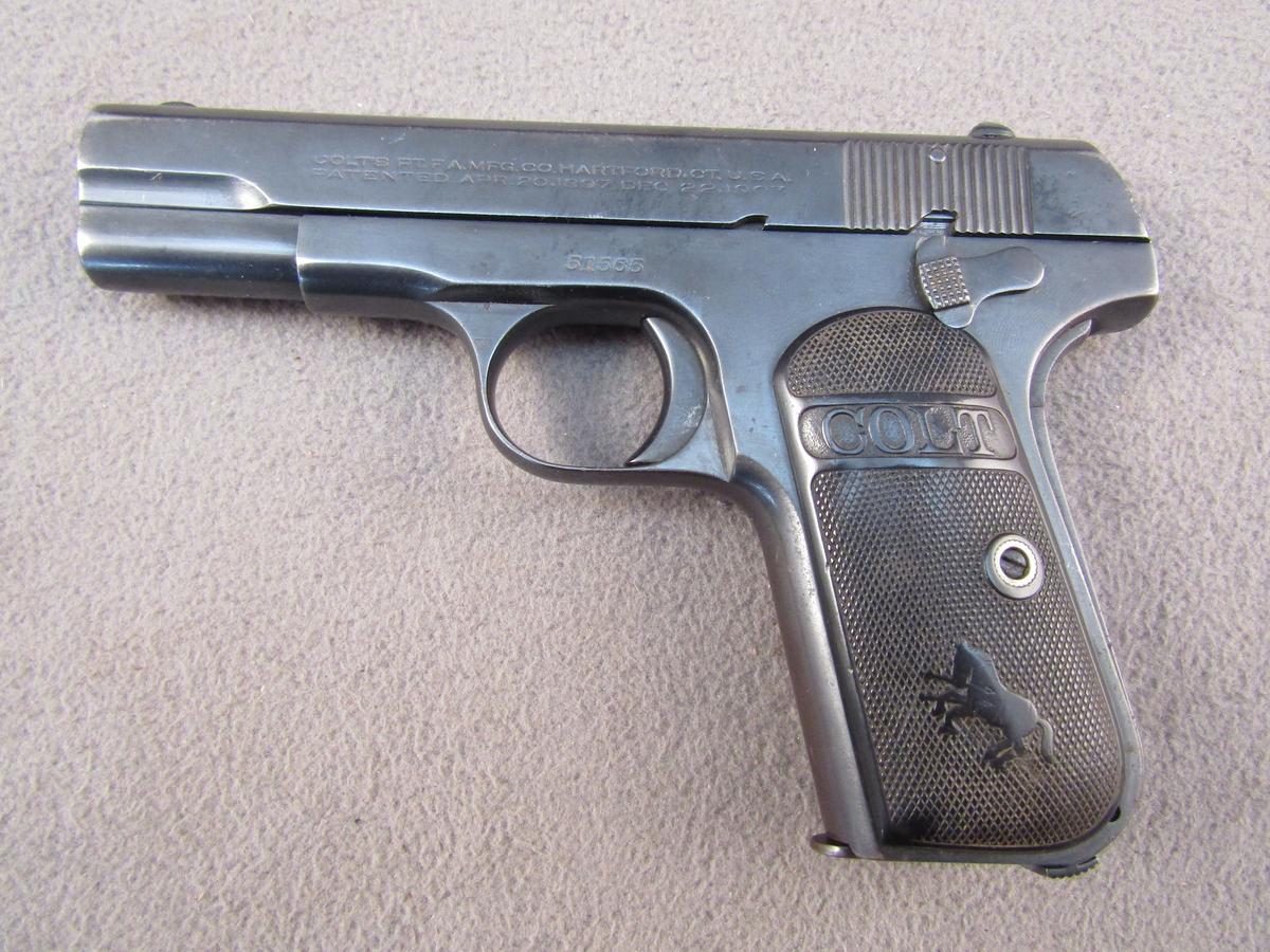 handgun: COLT Model Colt Automatic, Semi-Auto Pistol, .380, 6 shot, 3.75" barrel, S#51565