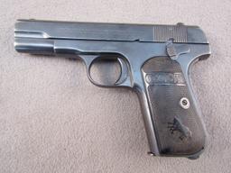 handgun: COLT Model Colt Automatic, Semi-Auto Pistol, .380, 6 shot, 3.75" barrel, S#51565